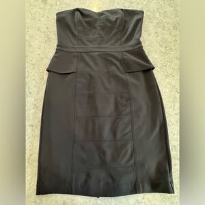 EUC White House Black Market Strapless Black Dress
